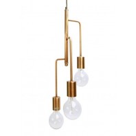 Lexi Lighting-Rohan 3 Tubular Suspension Pendant Light - Antique Brass / Satin Chrome